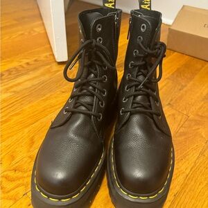 Jadon III Doc Marten classic leather platform boots.